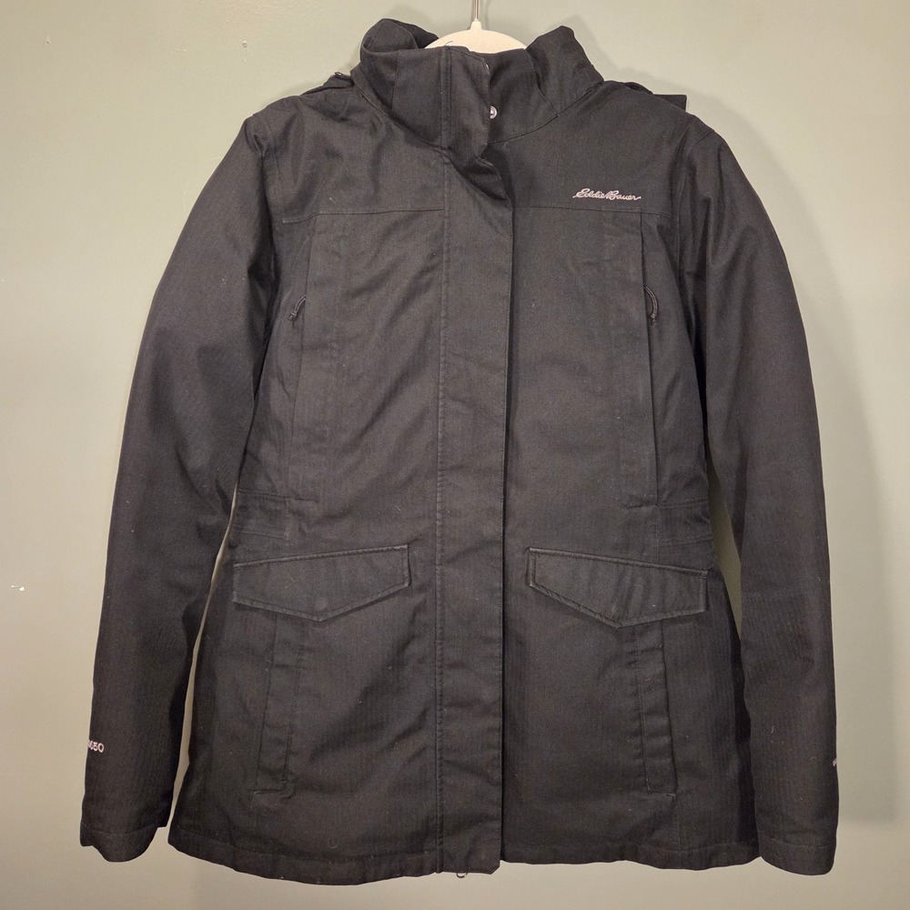 Eddie Bauer Women's‎ WeatherEdge Parka Goose Down Jacket Eb650, Size L, Black